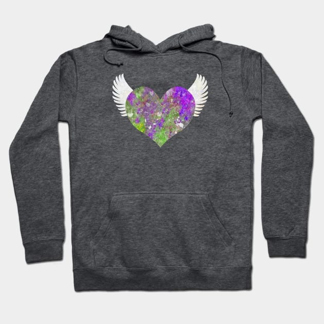 Stone Heart - Purple and Green Hoodie by RawSunArt